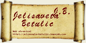 Jelisaveta Betulić vizit kartica